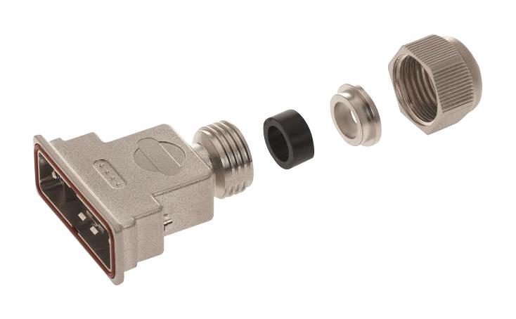 09670250538 D SUB BACKSHELL, 180DEG, SIZE DB HARTING