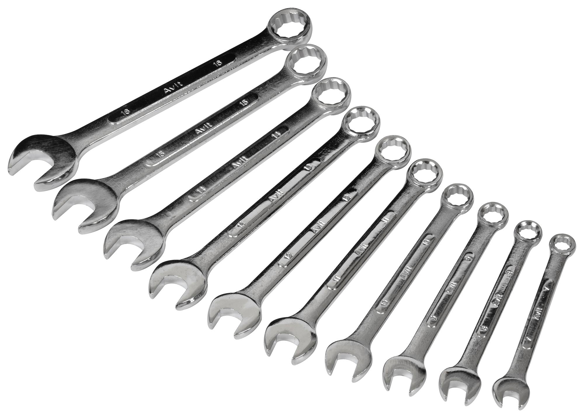 AV07020 COMBINATION SPANNER SET, 7-16MM AVIT
