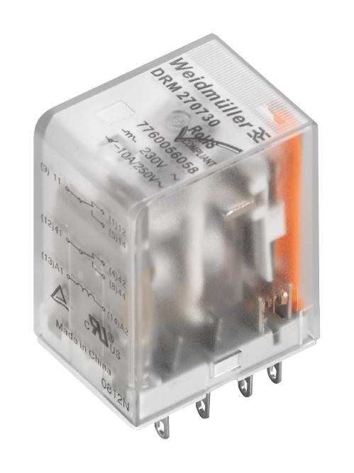 7760056086 SIGNAL RELAY, 4PDT, 10A, 250VAC, SOCKET WEIDMULLER