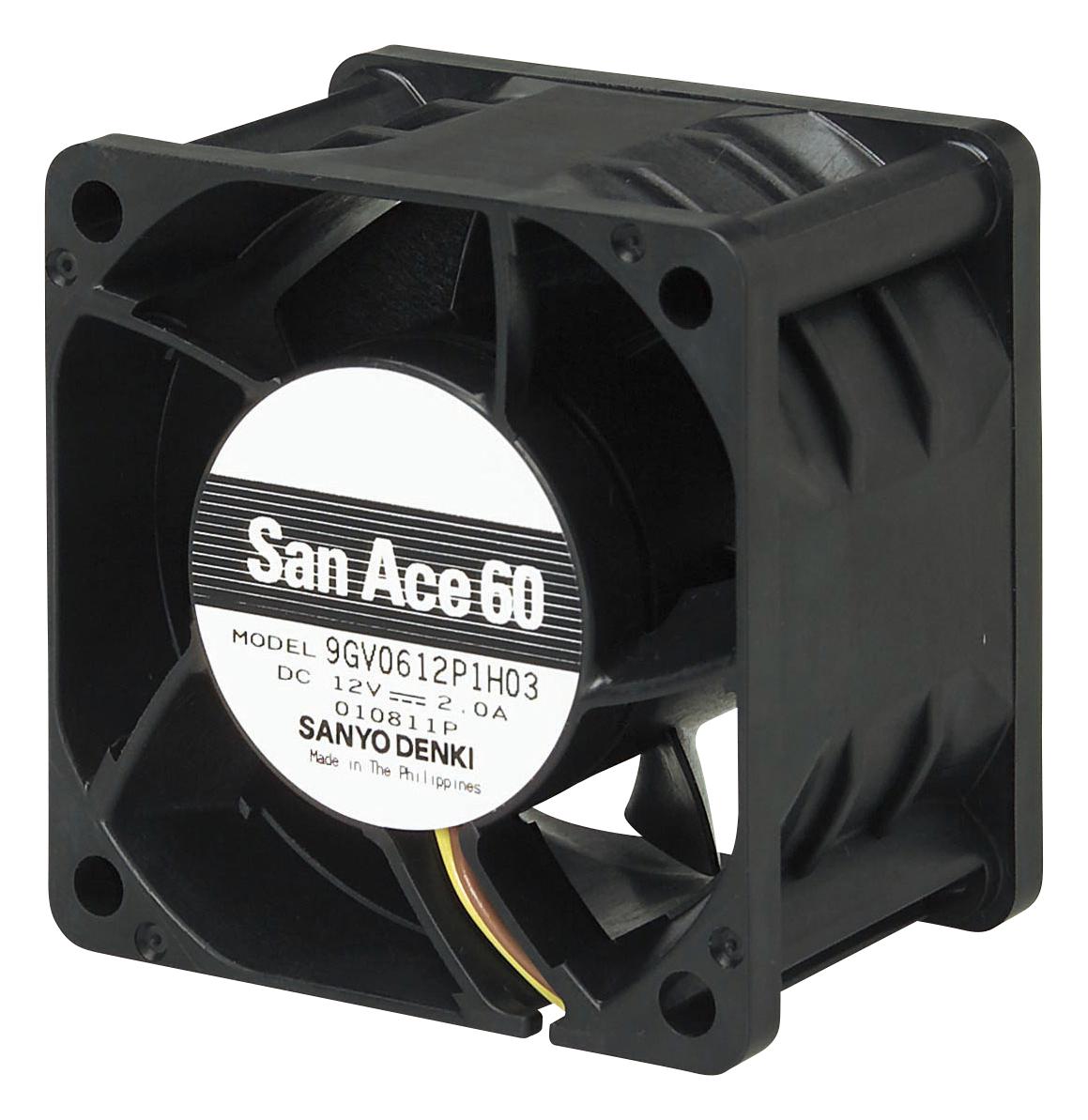 9GV0624P1G031 AXIAL FAN, 60MM, 24VDC, 84CFM, 66DBA SANYO DENKI