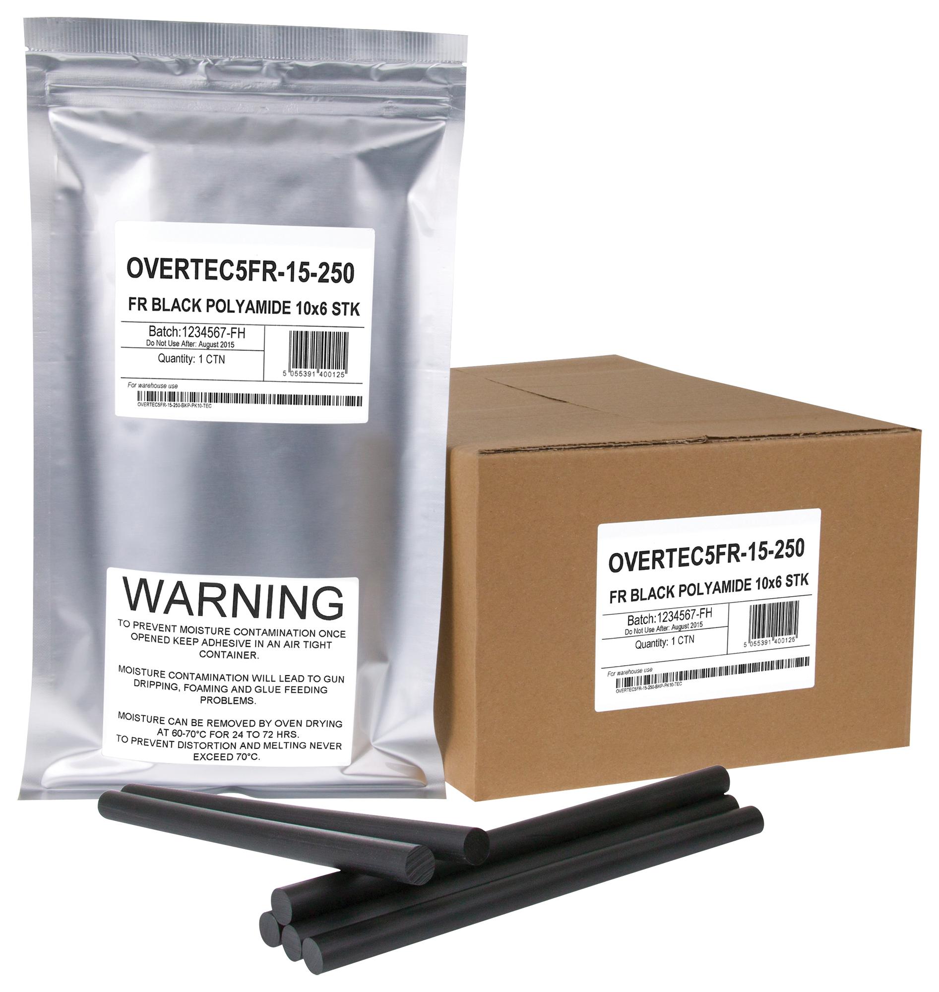 OVERTEC5FR-15-250-BKP-PK10-TEC ADHESIVE, MOULDING RESIN, STICK, BLACK POWER ADHESIVES
