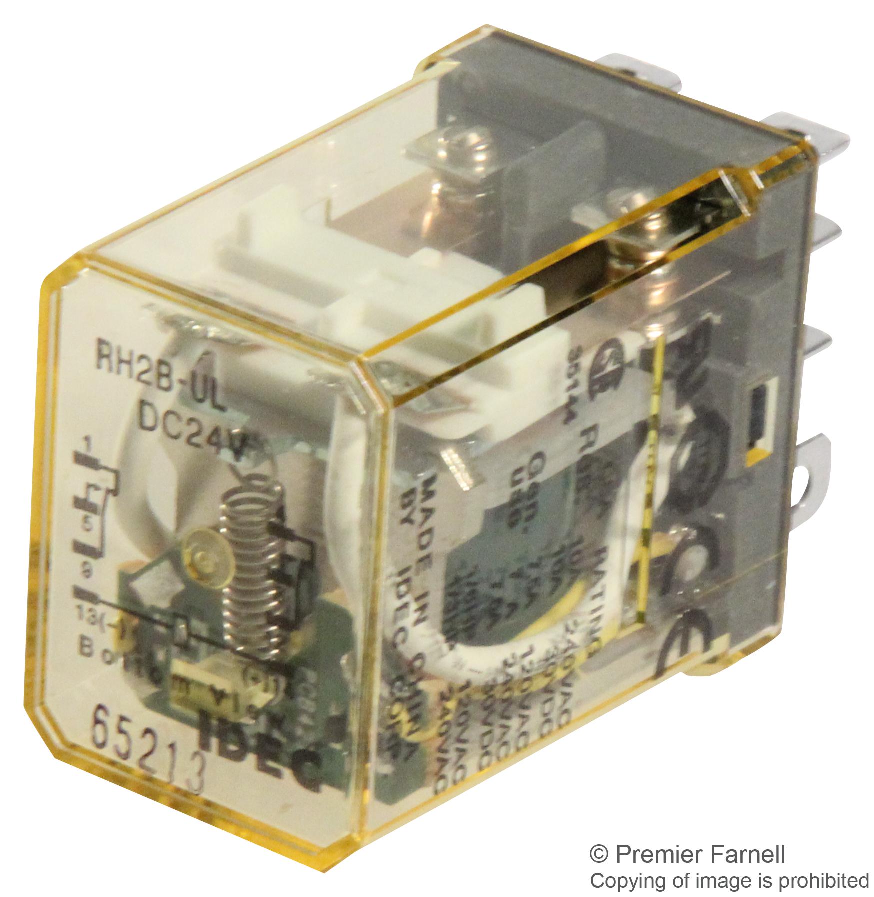 RH2B-ULDC24V RELAY, DPDT, 24VDC, 10A, SOCKET IDEC