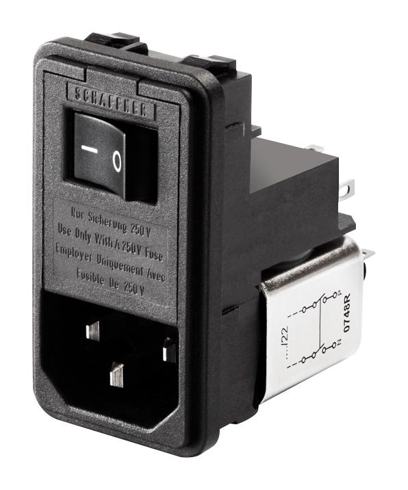 FN380-4-21 IEC INLET, 4.8A, 250VAC, SOLDER SCHAFFNER