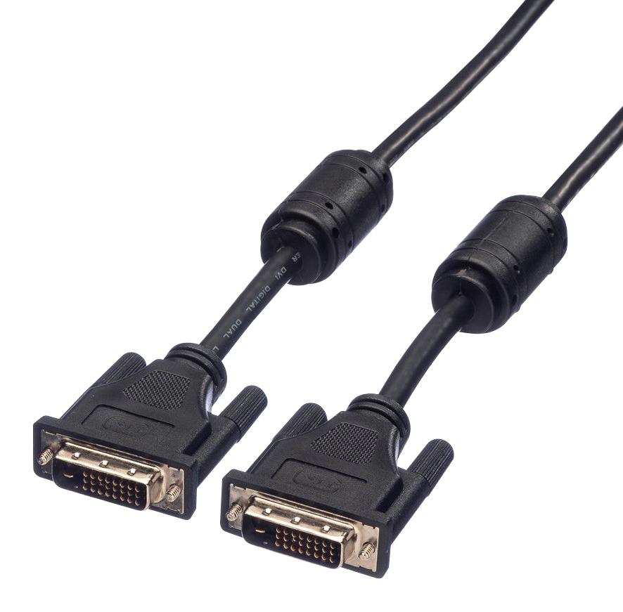 11.04.5525 AUDIO CABLE, DVI-D PLUG, 2M, BLACK ROLINE