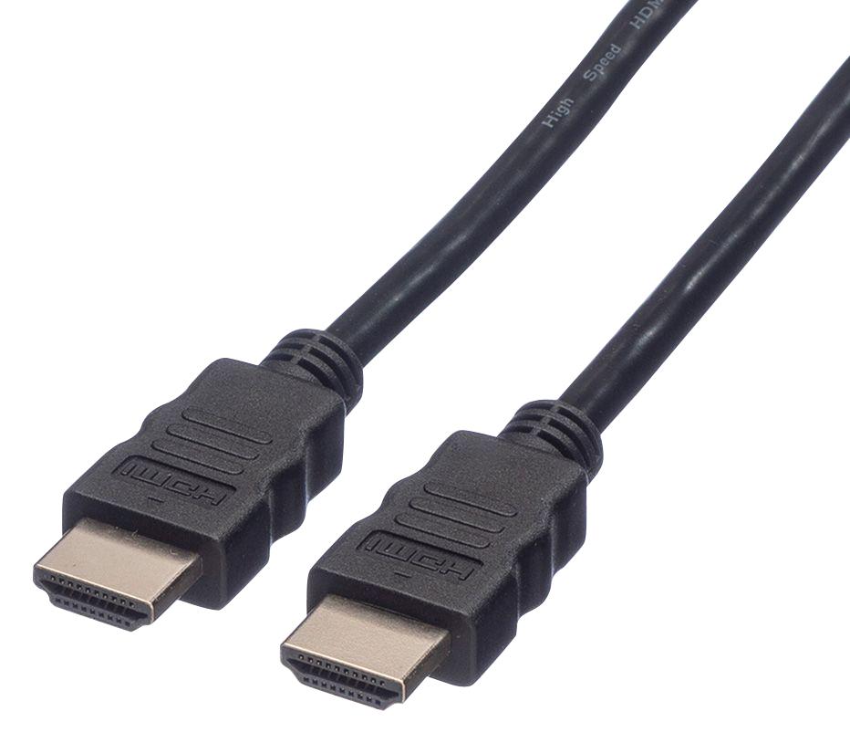 11.04.5542 AUDIO CABLE, HDMI A PLUG, 2M, BLACK ROLINE