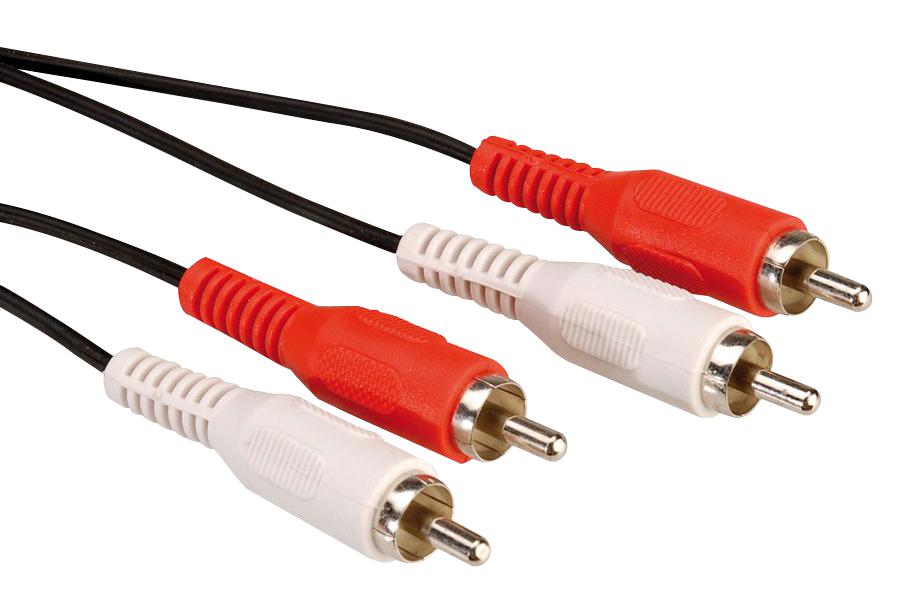 11.09.4336 AUDIO CABLE, RCA PLUG X 2, 5M, BLACK ROLINE