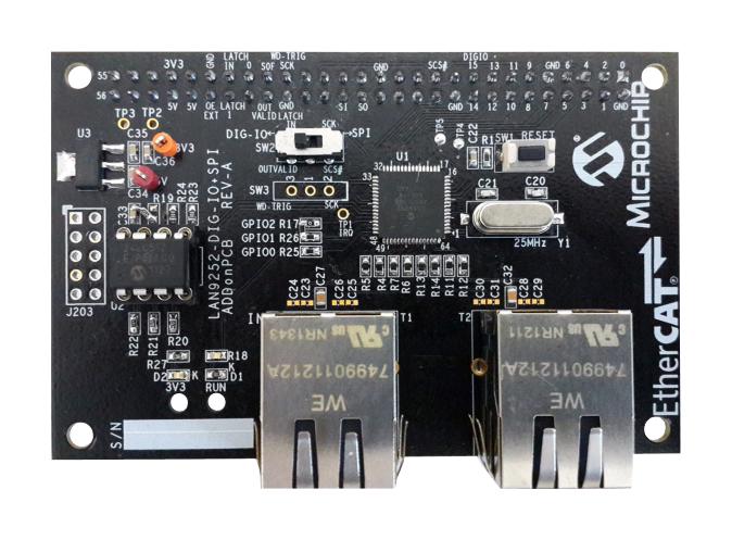 EVB-LAN9252-ADD-ON ADD-ON BOARD, SPI & DIGIO PDI MICROCHIP
