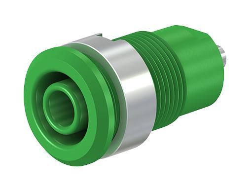 49.7049-25 BANANA JACK, 4MM, 24A, SOLDER, GREEN STAUBLI