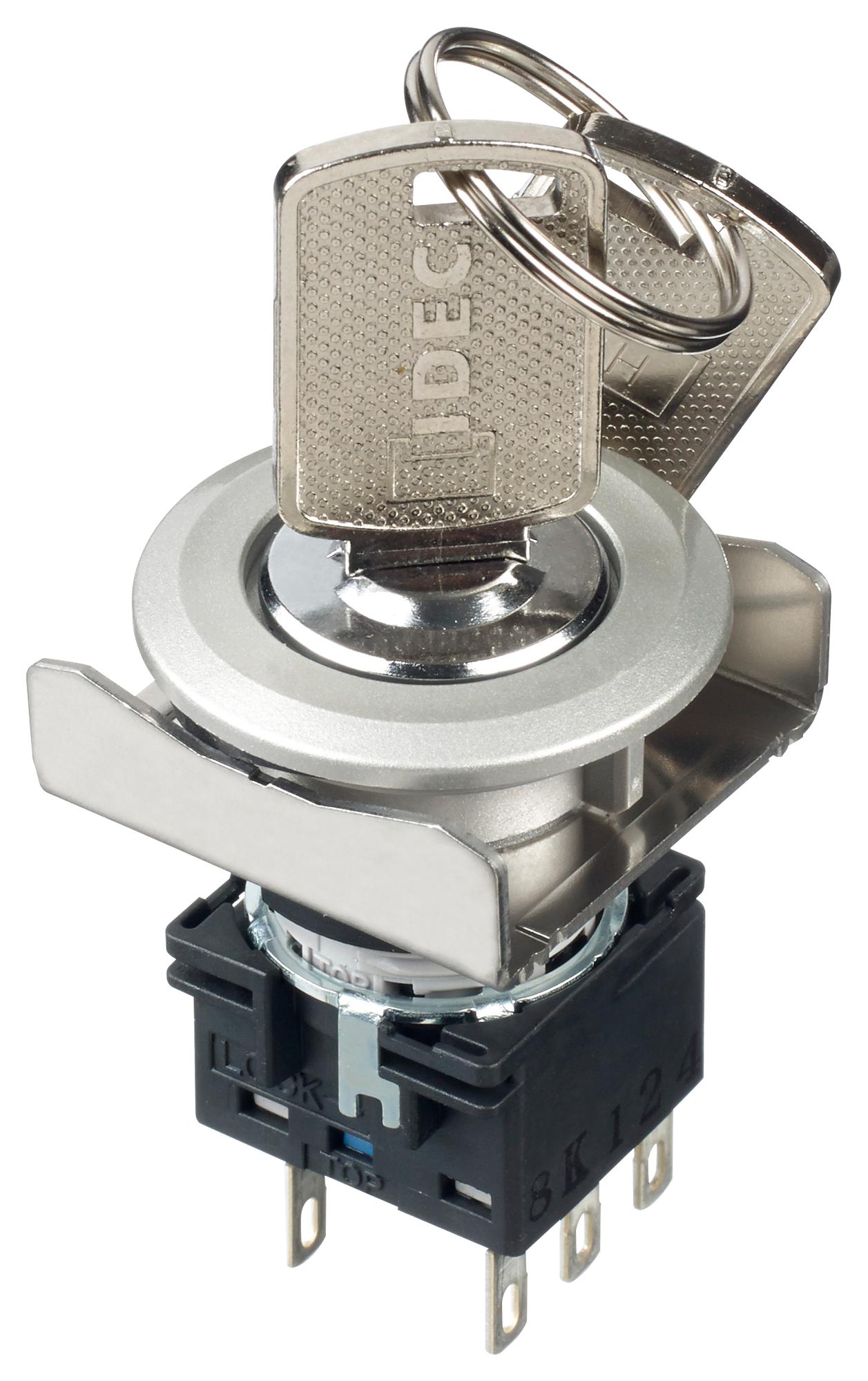 LBW6MK-2ST6B KEYLOCK SWITCH, DPDT, 2 POS, 5A, 250VAC IDEC