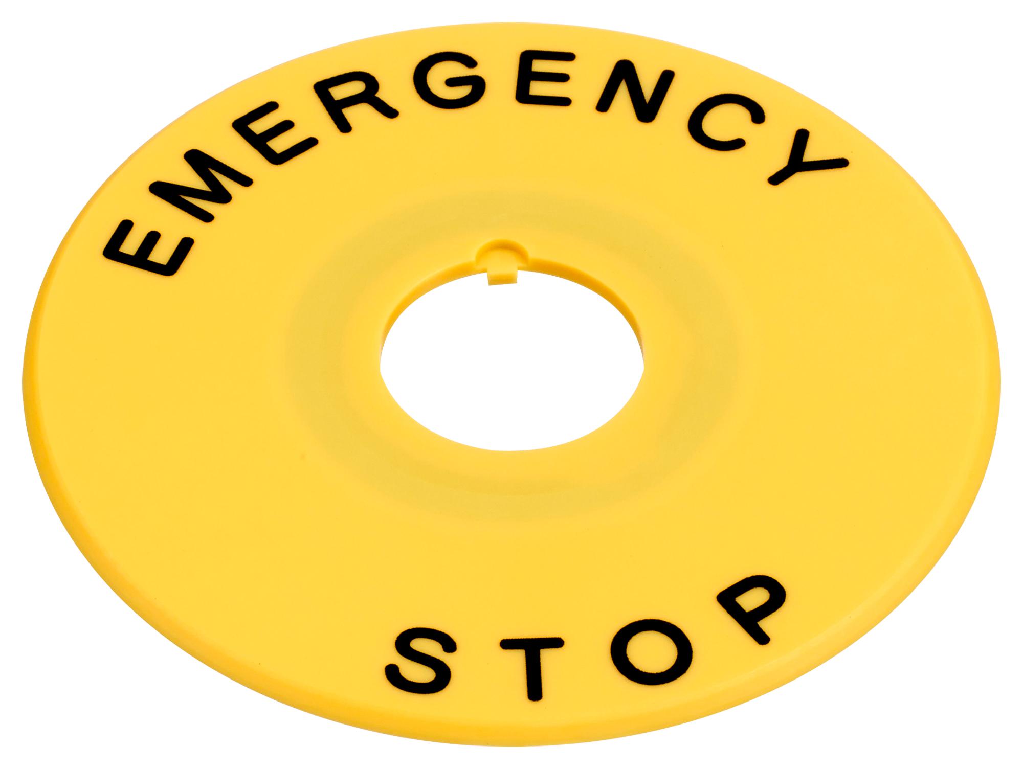 HAAV4-27 NAMEPLATE, E-STOP SWITCH IDEC