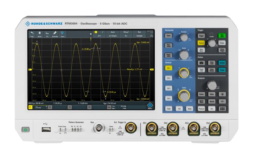 RTM3004 + RTM-B2410 (RTM3K-104) DIGITAL OSC, 1GHZ, 4+16 CH, 3YEAR ROHDE & SCHWARZ
