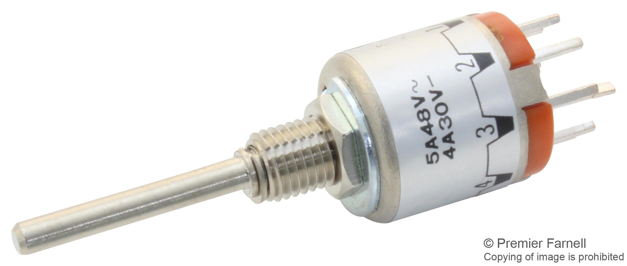 09032.0100-00 ROTARY SWITCH, 1 POLE, 5A, 48V, 45DEG MARQUARDT