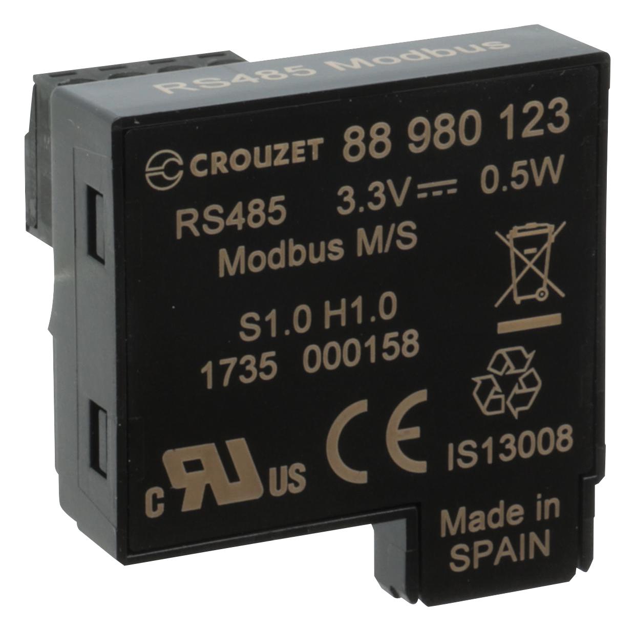 88980123 MODBUS RS485 INTERFACE, BLACK, PLC CROUZET