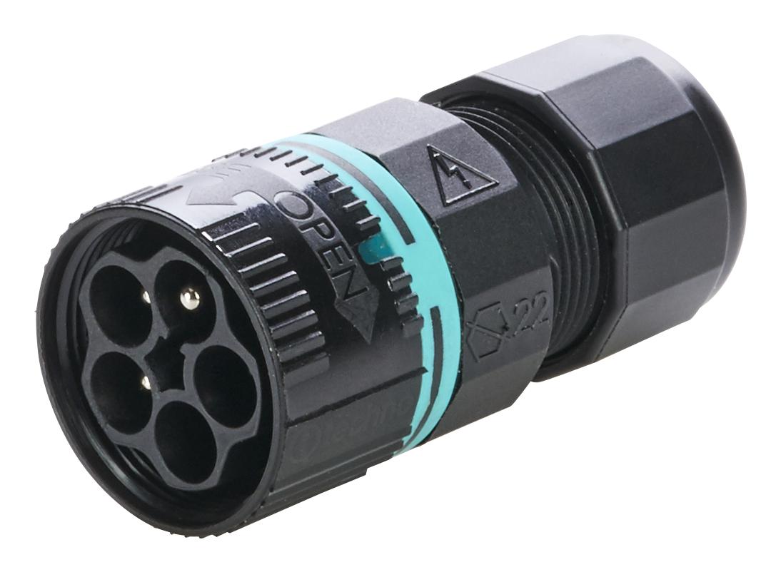 THB.387.A5A CIRCULAR CONNECTOR, PLUG, 5POS, CABLE HYLEC