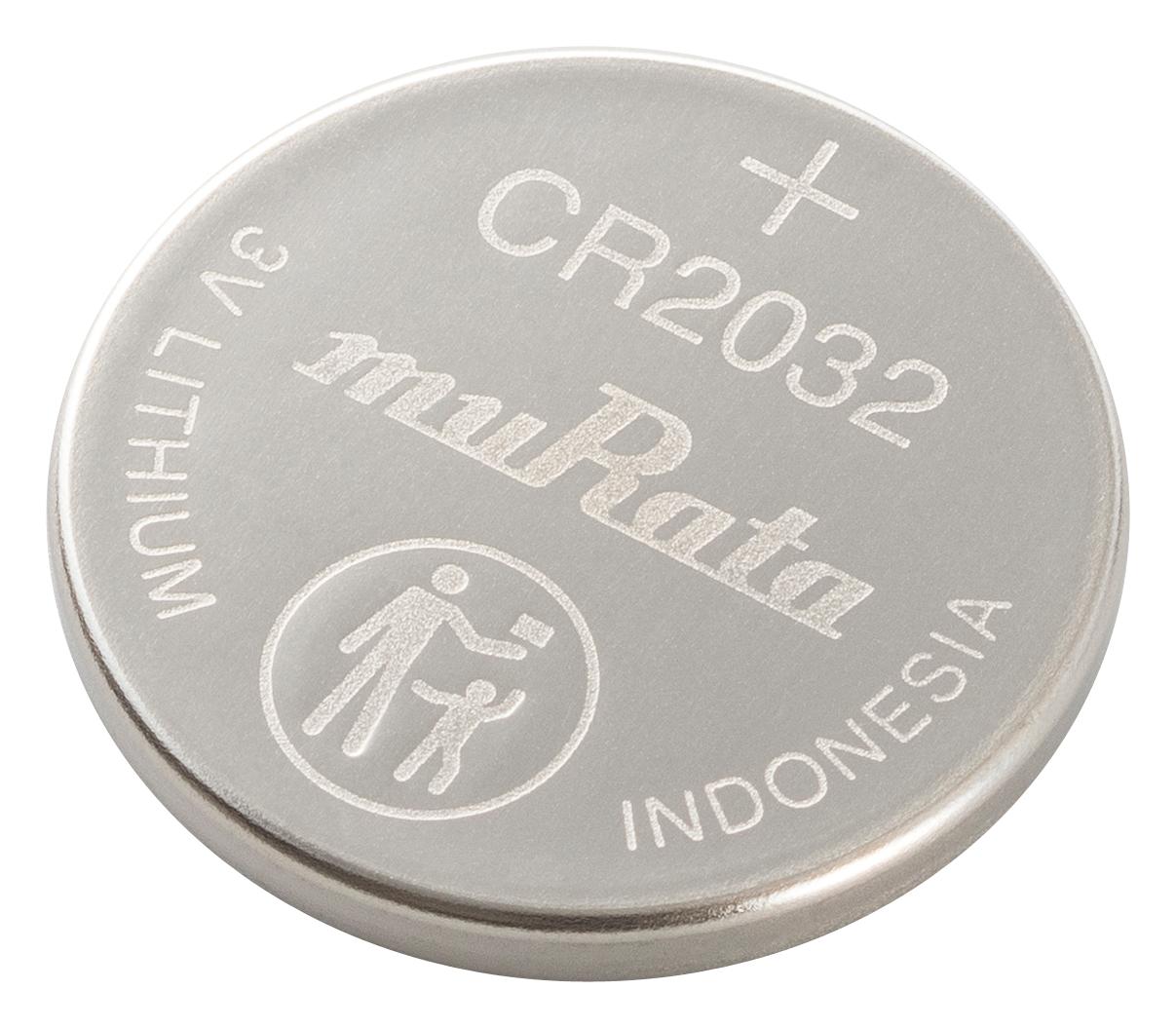 CR2032 BATTERY, NON RECHARGEABLE, 3V, 220MAH MURATA