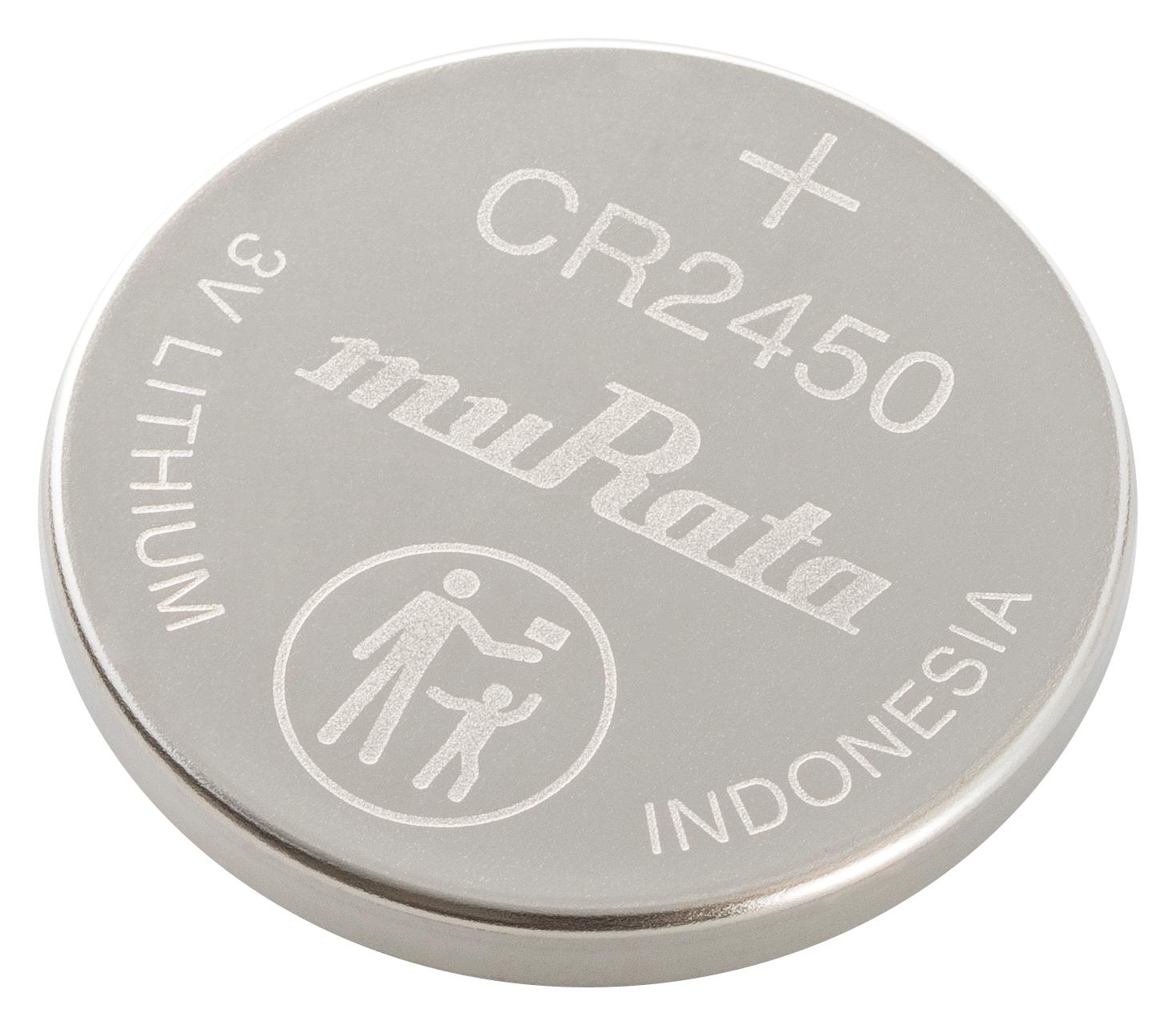 CR2450 BATTERY, NON RECHARGEABLE, 3V, 610MAH MURATA