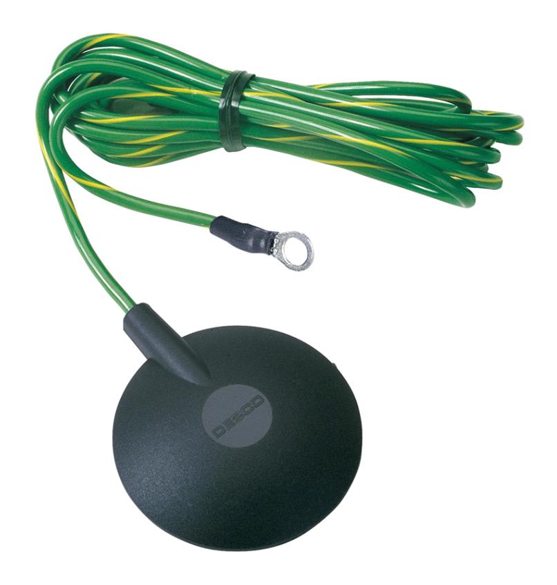 09814 GROUND CORD, 10MM STUD, GRN/YEL DESCO