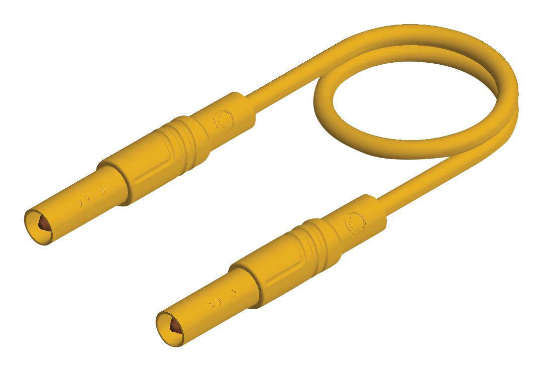 934076103 TEST LEAD, 4MM BANANA PLUG, YELLOW, 2M HIRSCHMANN TEST AND MEASUREMENT