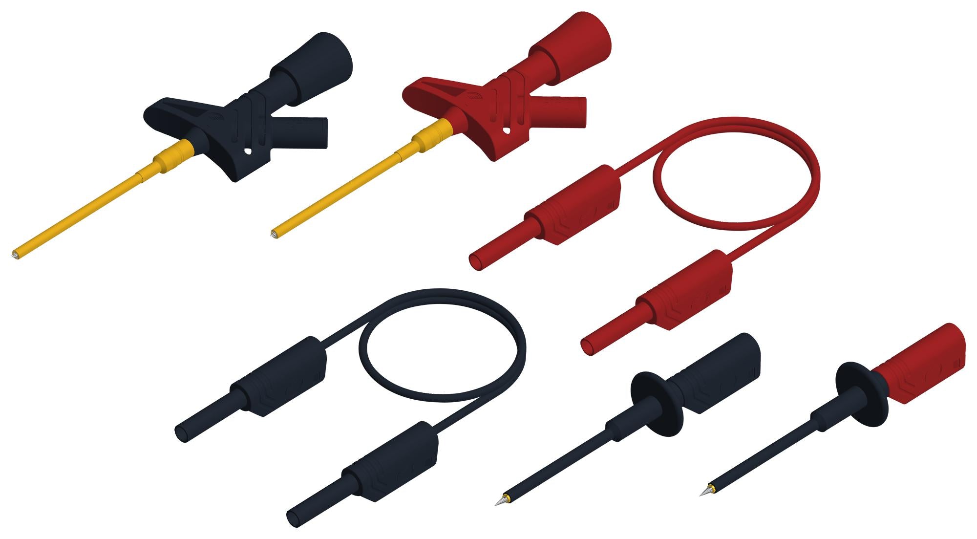 975002001 TEST LEAD/PROBE KIT, 6PC, RED/BLACK HIRSCHMANN TEST AND MEASUREMENT