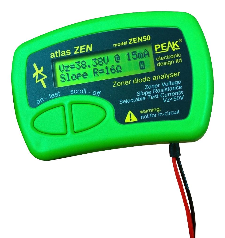 PEAK ELECTRONIC DESIGN Component Analyser ZEN50 ZENER DIODE ANALYSER, 0-50V PEAK ELECTRONIC DESIGN 2917886 ZEN50