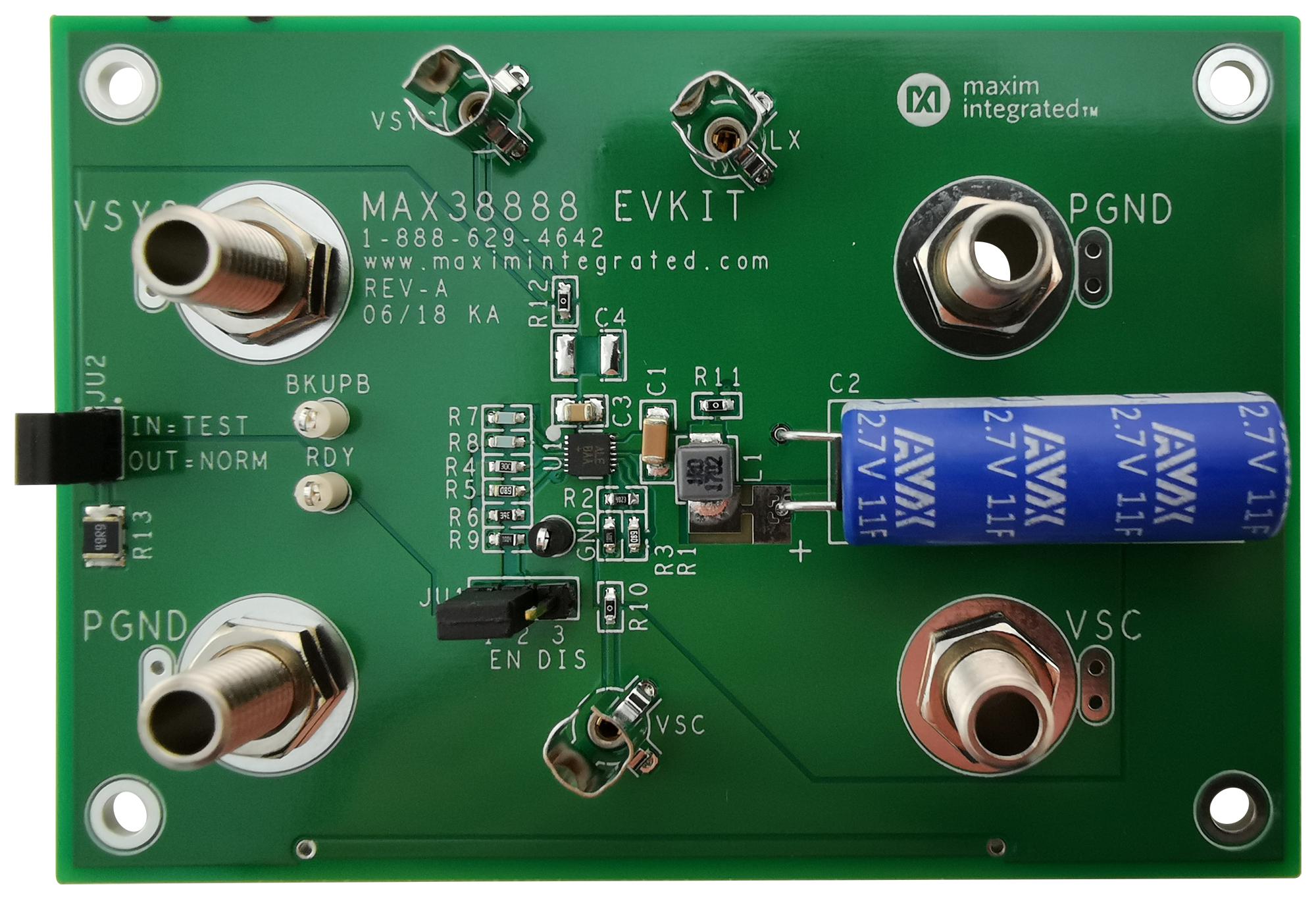 MAX38888EVKIT# EVAL KIT, SUPER CAP BACKUP REGULATOR MAXIM INTEGRATED / ANALOG DEVICES