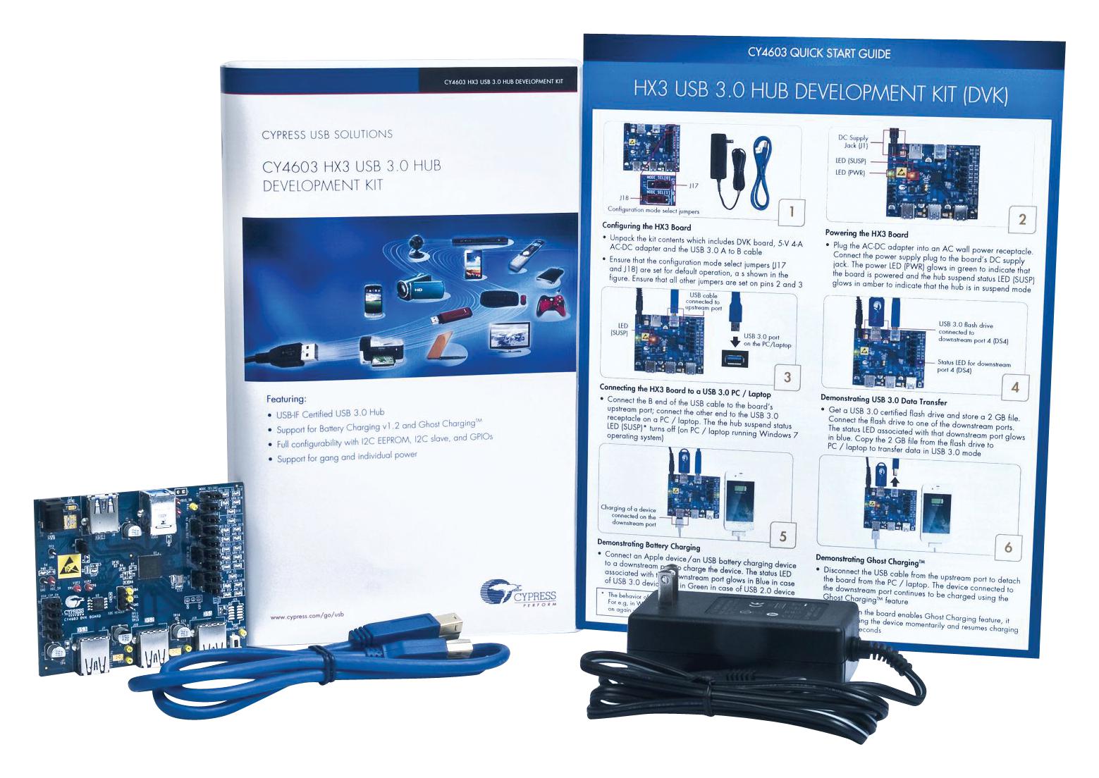 CY4603 DEV KIT, USB 3.0 HUB CONTROLLER CYPRESS - INFINEON TECHNOLOGIES
