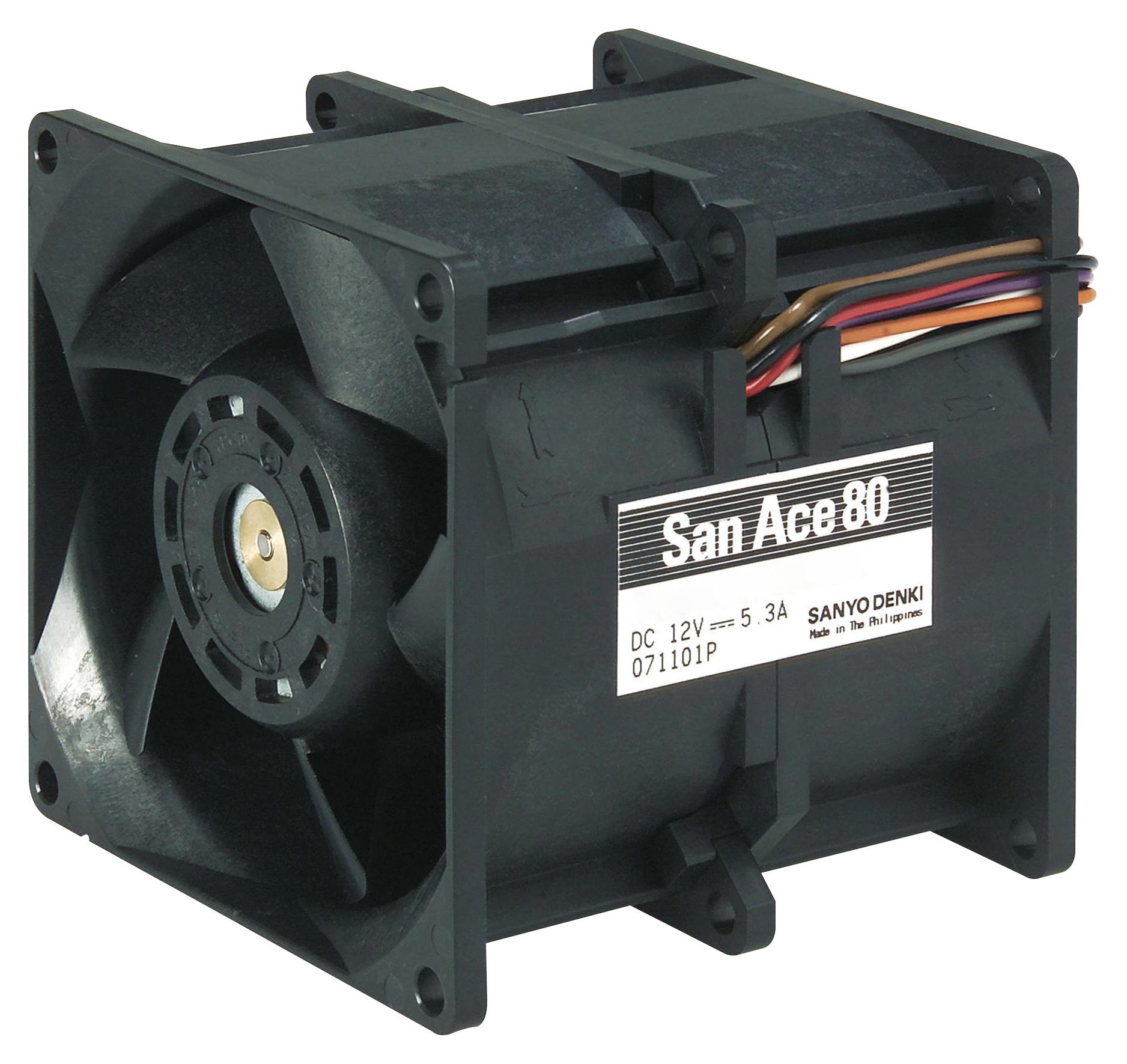 9CRB0812P8G001 AXIAL FAN, 80MM, 12VDC, 194CFM, 80DBA SANYO DENKI