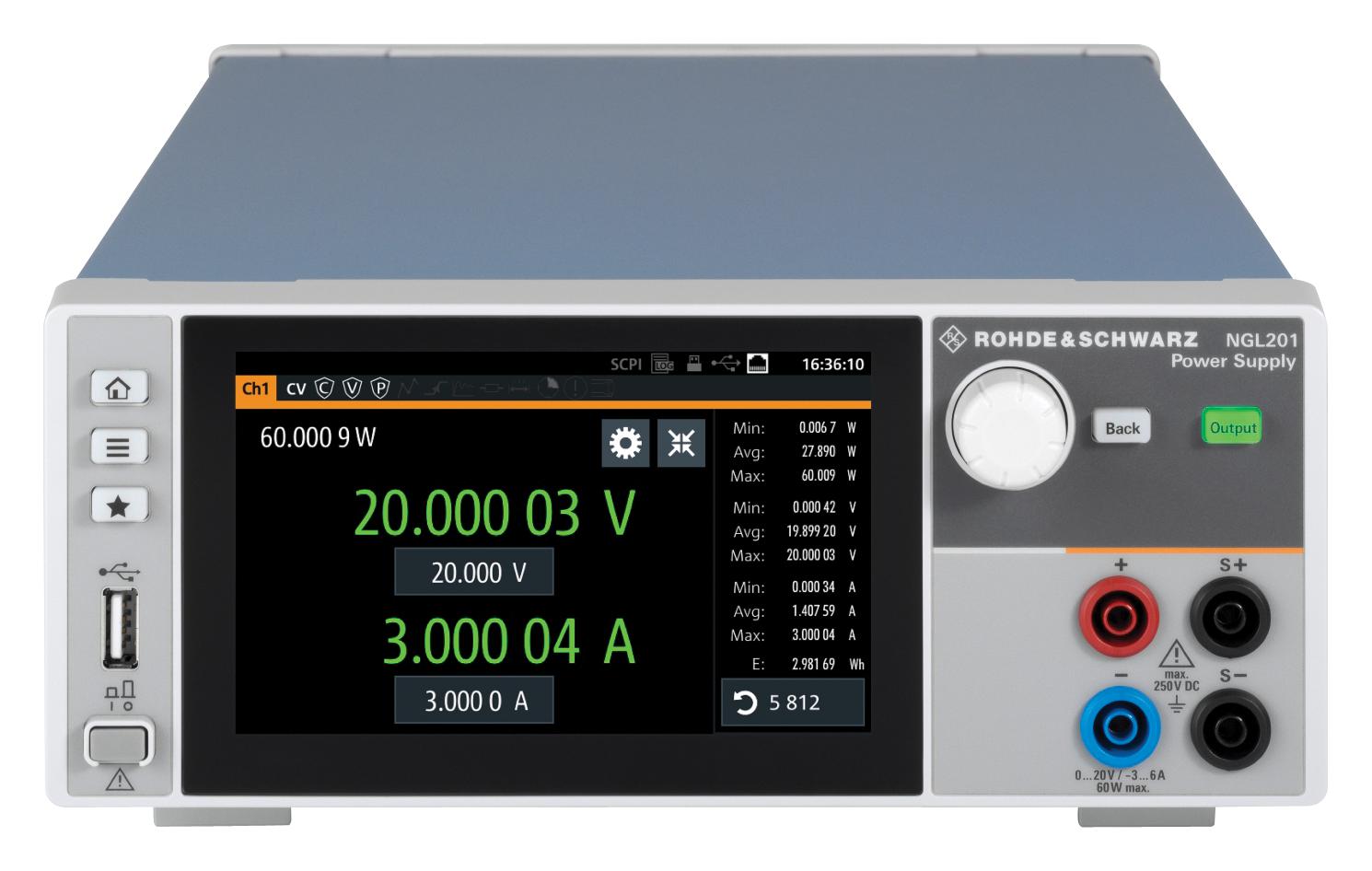 NGL201 POWER SUPPLY, BENCH, 1CH, 3A, 60W ROHDE & SCHWARZ