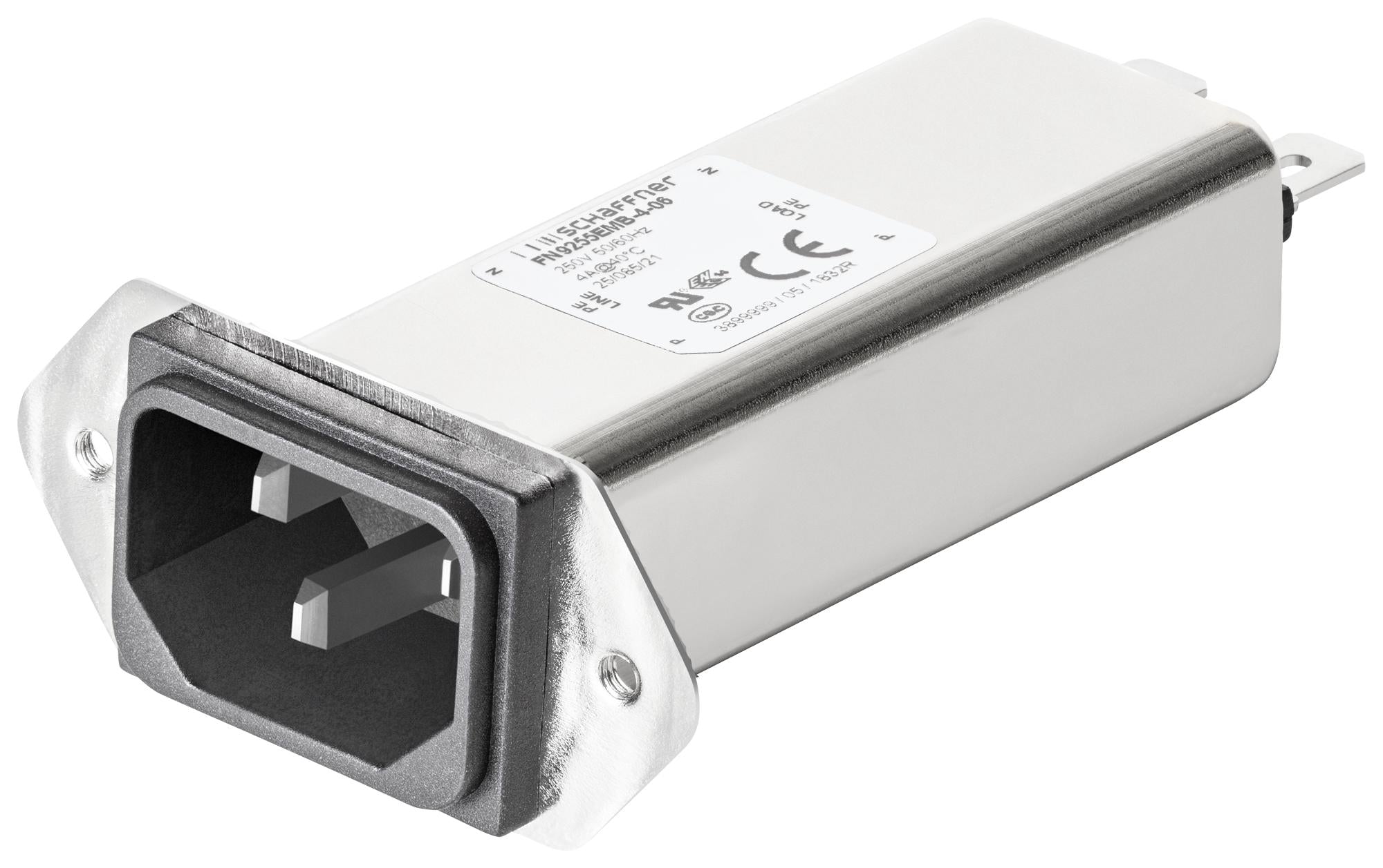 FN9255EMB-4-06 POWER LINE FILTER, 18UH, 4A, 250VAC SCHAFFNER