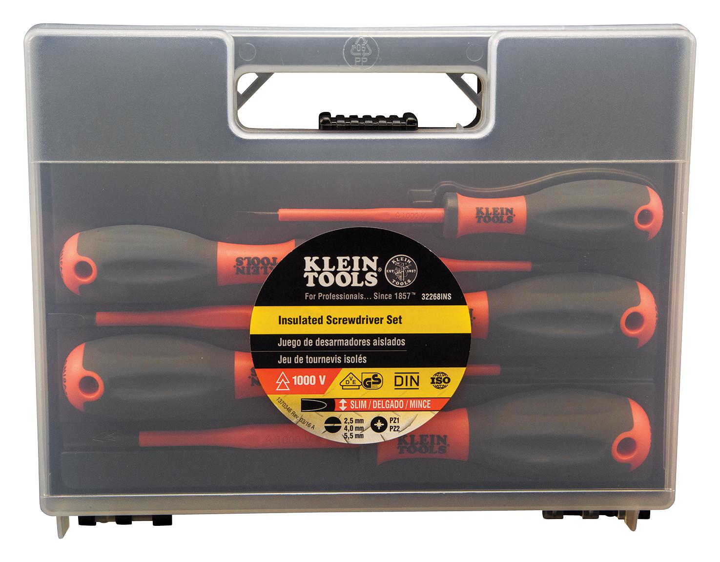 32268INS SCREWDRIVER SET, SLOTTED/PZ, 5PC KLEIN TOOLS