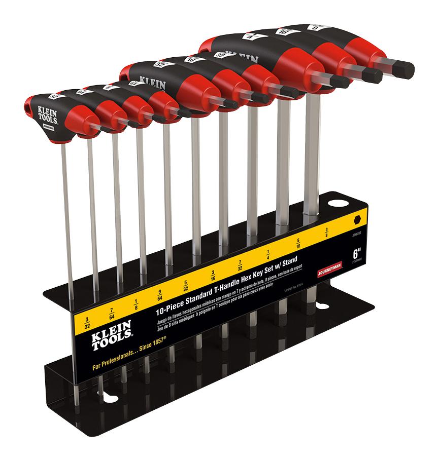 JTH610E T-HANDLE HEX KEY SET, 10 PC KLEIN TOOLS
