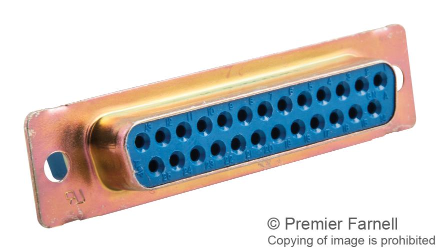 205165-1 D-SUB HOUSING, RCPT, 25POS, STEEL AMP - TE CONNECTIVITY
