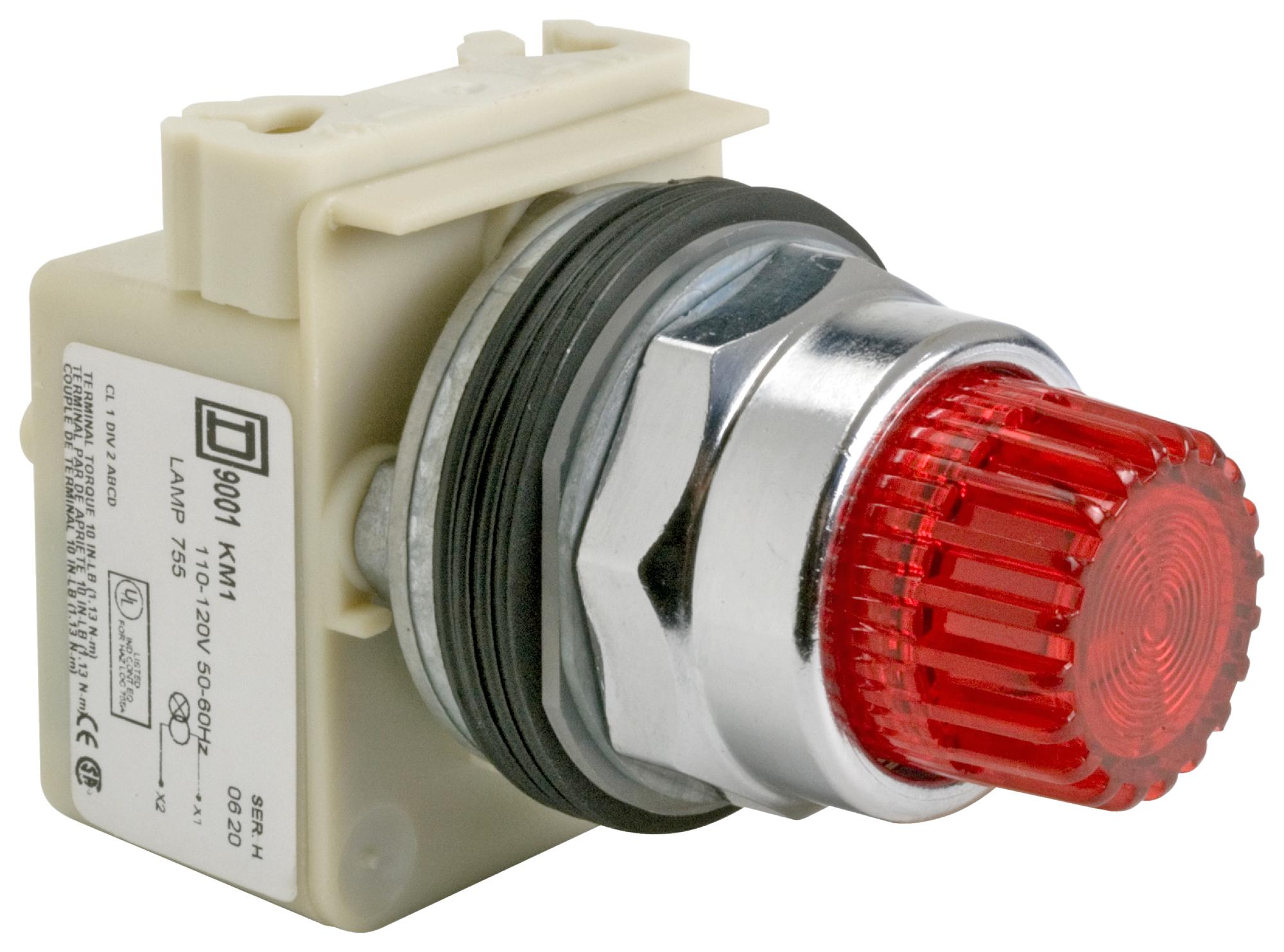 9001K2L35R21H13 PB SW, ILLUM, SPDT, RED, 10A, 600VAC SCHNEIDER ELECTRIC