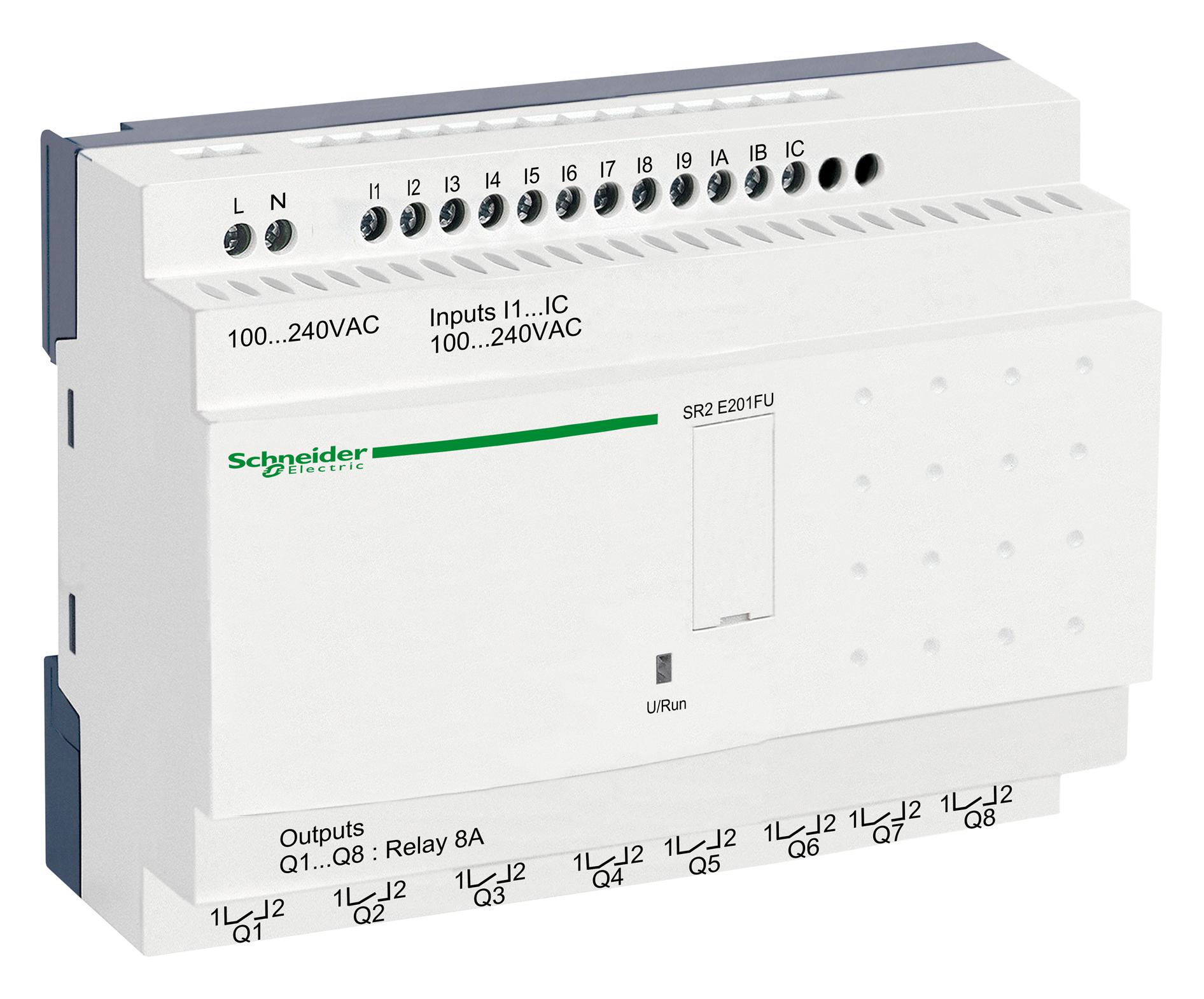 SR2E201FU COMPACT SMART RELAY, 12I/P, 8O/P DIGITAL SCHNEIDER ELECTRIC