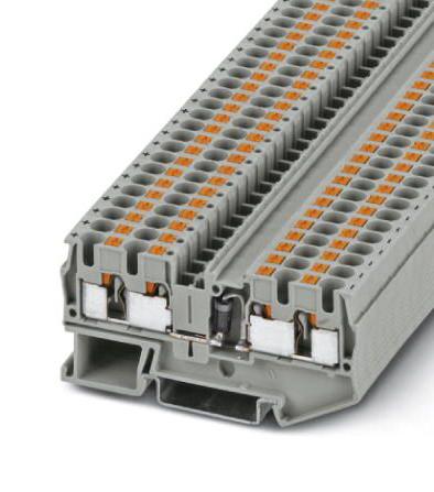 PT 4-QUATTRO-DIO 1N 5408/L-R DINRAIL TERMINAL BLOCK, 4WAY, 10AWG, GRY PHOENIX CONTACT