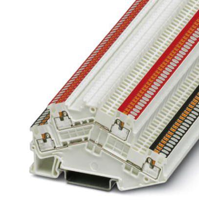 PTTBS 1,5/S WH/U-BK/O-RD DINRAIL TERMINAL BLOCK, 4WAY, 14AWG, WHT PHOENIX CONTACT