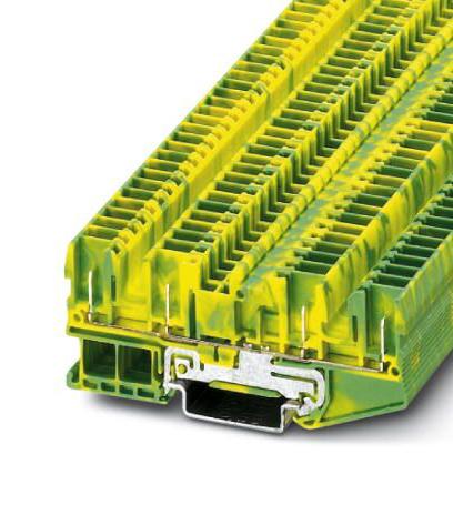 ST 2,5-QUATTRO/4P-PE DINRAIL TERMINAL BLOCK, 4WAY, 12AWG PHOENIX CONTACT