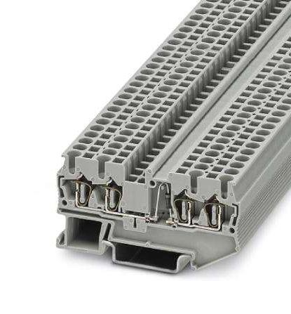 ST 2,5-QUATTRO-DIO/R-L DINRAIL TERMINAL BLOCK, 4WAY, 12AWG, GRY PHOENIX CONTACT