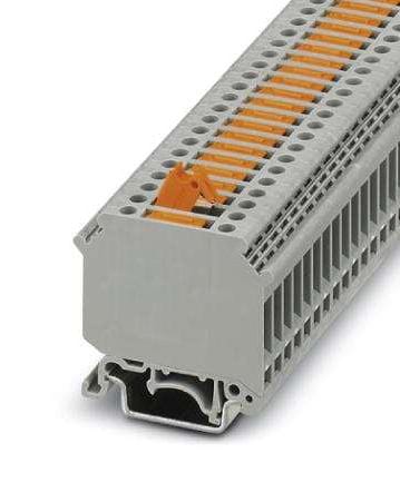 UK 5-MTK DINRAIL TERMINAL BLOCK, 2WAY, 10AWG, GRY PHOENIX CONTACT