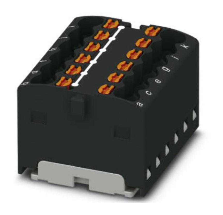 PTFIX 12X1,5 BK TB, DISTRIBUTION BLOCK, 12P, 14AWG, BLK PHOENIX CONTACT
