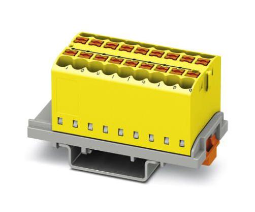 PTFIX 18X2,5-NS35 YE TB, DISTRIBUTION BLOCK, 18P, 12AWG, YEL PHOENIX CONTACT