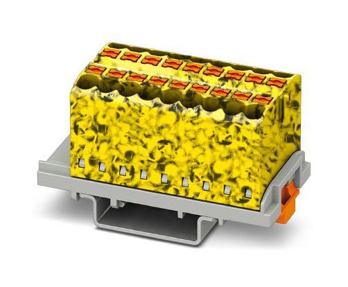 PTFIX 18X2,5-NS35-FE TB, DISTRIBUTION BK, 18P, 12AWG, YEL/BLK PHOENIX CONTACT