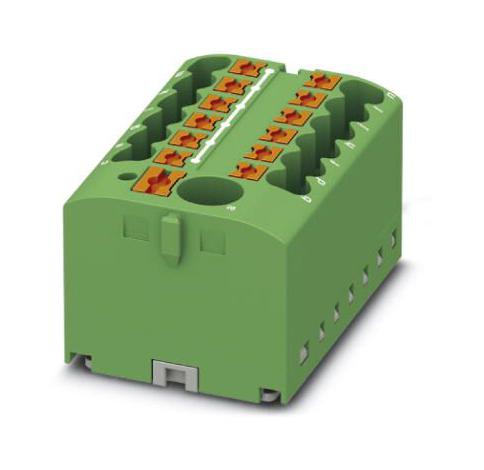 PTFIX 6/12X2,5-G GN TB, POWER DISTRIBUTION, 13P, 12AWG, GRN PHOENIX CONTACT