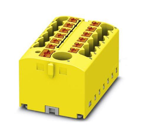 PTFIX 6/12X2,5-G YE TB, POWER DISTRIBUTION, 13P, 12AWG, YEL PHOENIX CONTACT