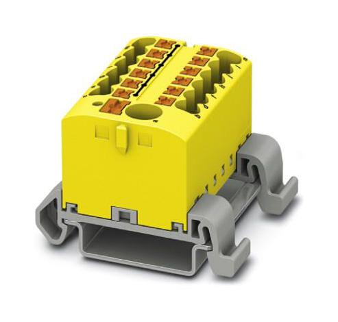 PTFIX 6/12X2,5-NS35A YE TB, POWER DISTRIBUTION, 13P, 12AWG, YEL PHOENIX CONTACT