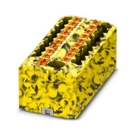 PTFIX 6/18X2,5-FE-G TB, POWER DISTRIBUTION, 19P, 12AWG, B/Y PHOENIX CONTACT