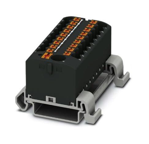 PTFIX 6/18X2,5-NS35A BK TB, POWER DISTRIBUTION, 19P, 12AWG, BLK PHOENIX CONTACT