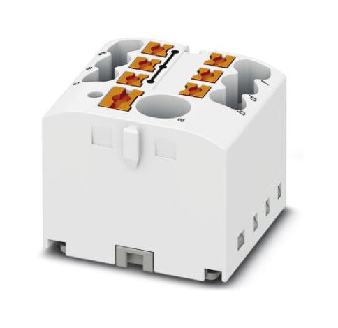 PTFIX 6/6X2,5-G WH TB, POWER DISTRIBUTION, 7P, 12AWG, WHT PHOENIX CONTACT