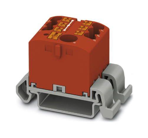 PTFIX 6/6X2,5-NS35A RD TB, POWER DISTRIBUTION, 7P, 12AWG, RED PHOENIX CONTACT