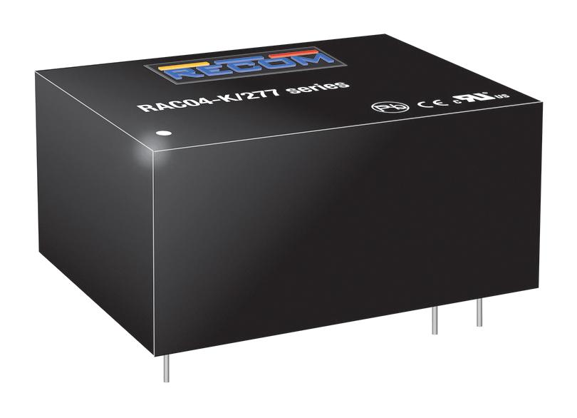 RAC04-15SK/277 POWER SUPPLY, AC-DC, 15V, 0.267A RECOM POWER